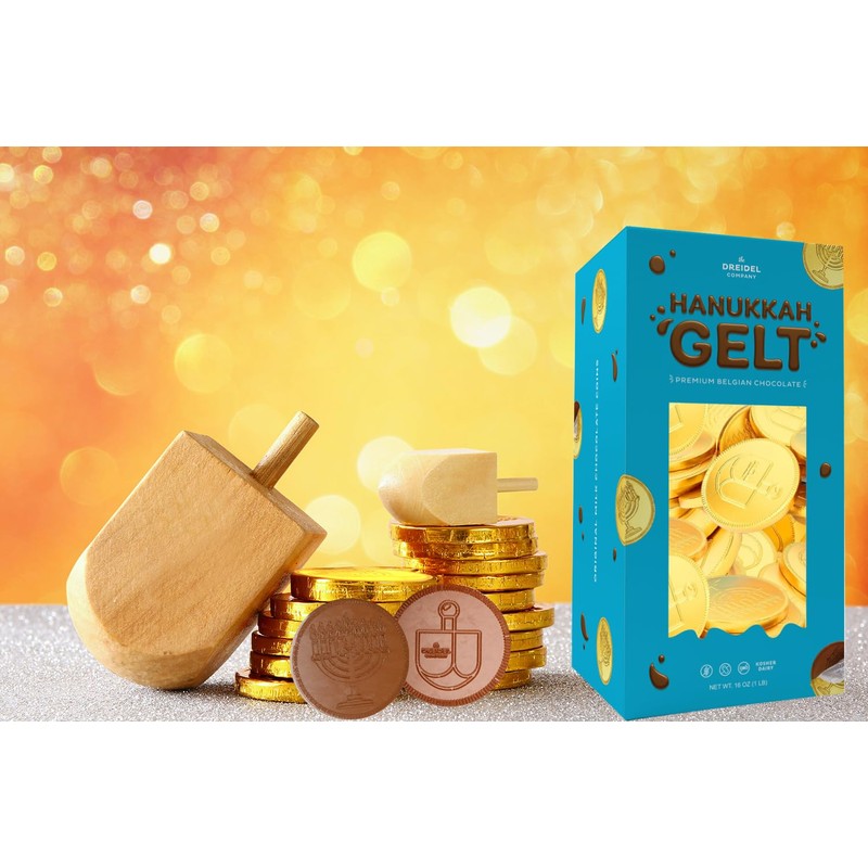 The Dreidel Company 2-Pounds Hanukkah Coins, With Menorah And Dreidel