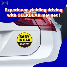 Baby in Car Magnet_Circular Type (3 Pack) (Yellow/Black)
