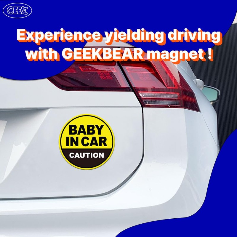 Baby in Car Magnet_Circular Type (3 Pack) (Yellow/Black)