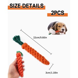 TPZORJX 2 Pack Dog Toys Set, Small Carrot Chew Toy for Dogs, Interactive Woven Rope Toy for Dogs, Small Dog Toy, Suitable for Small to Medium Puppies