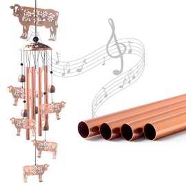 Handcrafted Brass Ox Wind Chime - Outdoor Garden Decor, Soothing Wind Chimes for Patio/Yard, for Women/Husband/Wife, Nursery & Meditation Decor