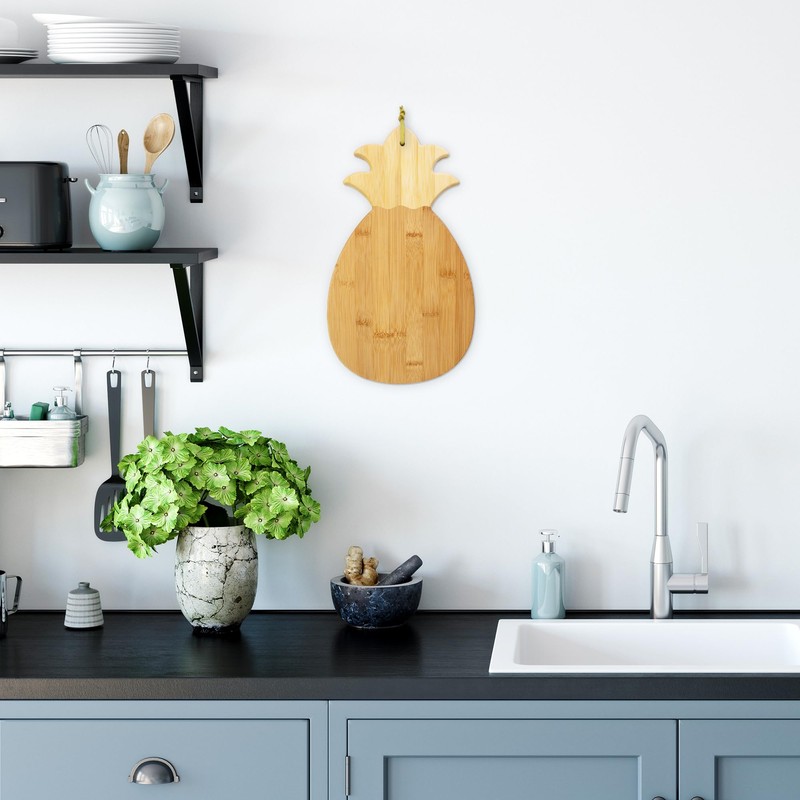 Totally Bamboo Pineapple Shaped Bamboo Wood Cutting Board and Charcuterie