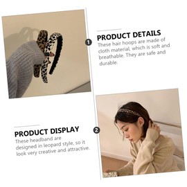 Vaguelly 4Pcs Leopard Wide Hair Hoops for Women Breathable Cloth Headbands Stylish Headdress Accessories for Daily Wear and Face Washing