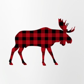 CafePress Plaid Moose Animal Silhouette Pint Glass, 16 oz. Drinking Glass