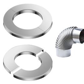 Sctmda Stainless Steel Split Pipe Cover Set of 2 Rosettes Radiator Pipes Stainless Steel Pipe Collars Pipes Decorative Cover Rosettes Cover Stove Pipe Wall Rosette 100 mm for Shower Tray Pipes