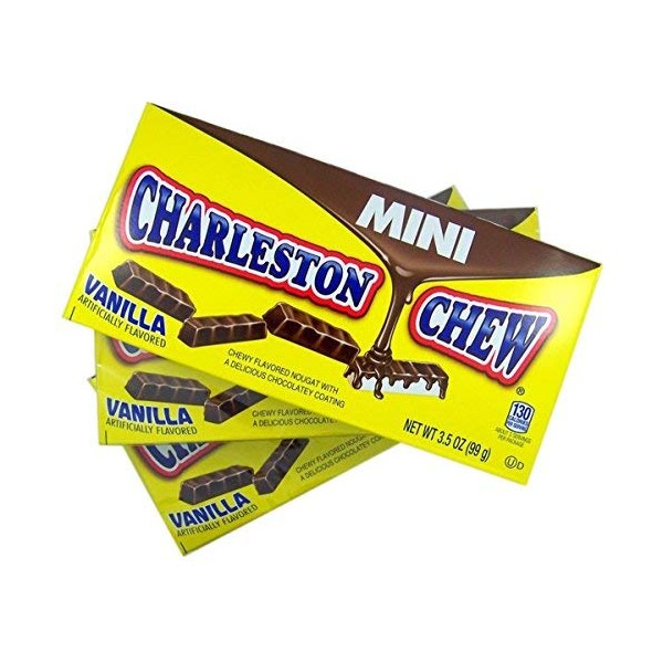 Mini Charleston Chew Vanilla Flavored Theater Box, 3.5 oz, Pack of 3