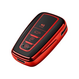 Tukellen for Toyota Key Fob Cover,Special Soft TPU Key Case Cover Protector Compatible with 2019-2025 Rav4 2018-2024 Camry 4Runner 2020-2022 Highlander Corolla Prius Avalon C-HR GT86-Red