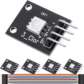 DAOKAI KY-009 SMD LED Board Module RGB 5V LED SMD Module PWM Regulation 5050 3-Color Full Color Controllable with Cable for Arduino MCU Raspberry DIY(5Pcs)