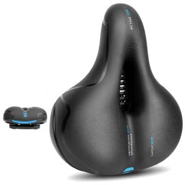 Bicycle Saddle, Ultra Thick, Holes, Waterproof, Tear Proof, Breathable, Waterproof Cover Included, Dedicated Tools, Reflective Tape, Shock Absorbing, High Density Cushion, Pressure Dispersion, Does