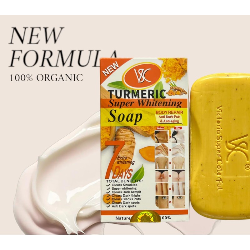 Soft 7 turmeric Soap, 7 Days Body Repair, Natural Dark