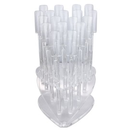 Beauticom 18 Piece Clear Plastic Nail Tip Display Sticks With Heart Shaped Stand Set