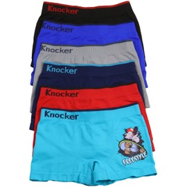ToBeInStyle Boy's Pack of 6 Seamless Boxer Briefs Skateboarding Pup - Small