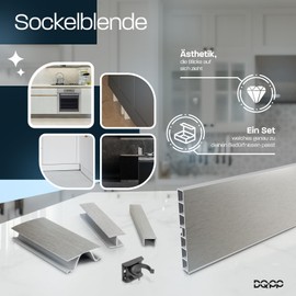 DQ-PP Skirting Board | 150 mm | Plastic | Base | Base Profile | Kitchen Plinth | Kitchen Skirting Board for Built-In Kitchens