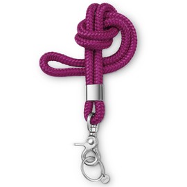 Dinalu [Test Very Good, Note 1.1] Key Ring with Lanyard for Key Rings with Carabiner as Card Holder, German Army ID Cover with Strap, Car Key Organiser for Key Ring, Yummy Berry