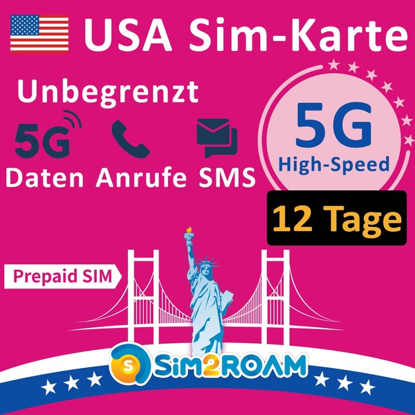 USA Prepaid SIM Card | Unlimited 5G/4G LTE High Speed