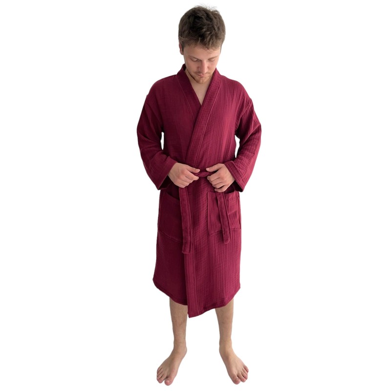 Albornoz de muselina, 100% algodón turco, bata natural y absorbente