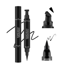 ZEXIJOW Professional Makeup Dreieckiger Stempel-Eyeliner, Filzstift,Wasserfest, Vegane Formel Schnelltrocknend,Hohe Farbwiedergabe,Seidig glatt Schwarz