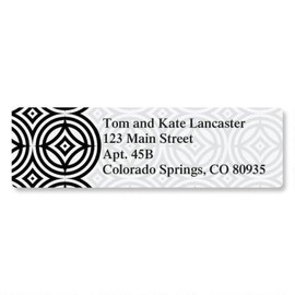 Modern Patterns Small Return Address Labels (6 Designs) - Set of 240 2" x 5/8" Self-Adhesive, Flat-Sheet Labels