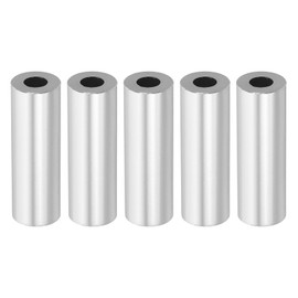 PATIKIL M6 Aluminum Spacers, 5 Pcs Metal Spacer Aluminum M6 X1/2"OD X1-1/2"L Aluminum Spacer Screw Standoff Round for 1/4" or M6 Screw Bolts, Silvery