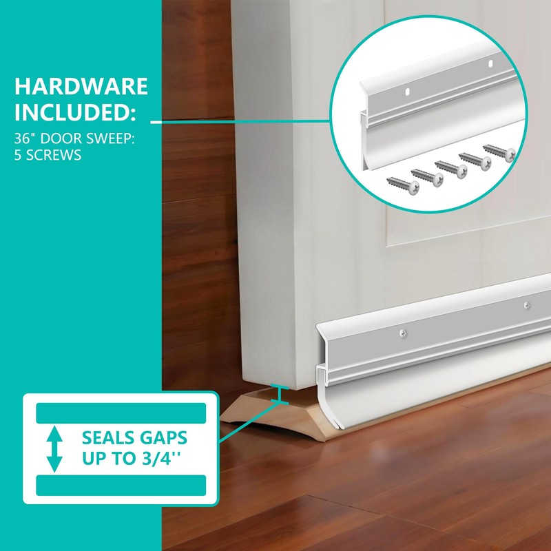 Aluminum Door Rubber Sweep 36 Inch – Heavy Duty Door