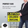 CAUTION Children Crossing YELLOW - Single Sided Yard Sign ROAD