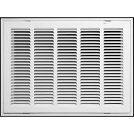 HVAC Premium 20'' X 18 Steel Return Air Filter Grille for 1'' Filter - Fixed Hinged - Ceiling Recommended - HVAC Duct Cover - Flat Stamped Face - White [Outer Dimensions: 22.5 X 19.75]