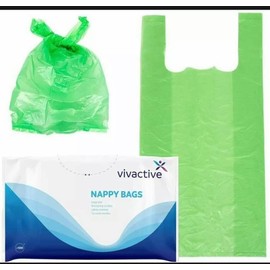 Vivactive Extra Large Incontinence Nappy Disposal Bags - 100 Pack, green