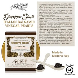 Giuseppe Giusti Perle con Aceto Balsamico di Modena IGP - Black Pearls of Giusti Balsamic Vinegar of Modena 1 Medal - The Perfect Condiment for Meats, Salads, Seafood & Dessert (2 pack)