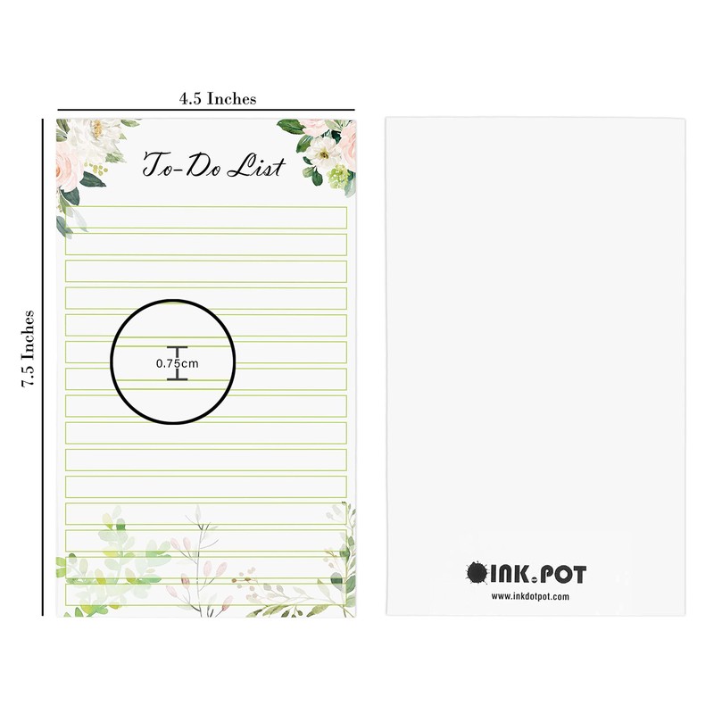 Inkdotpot Pack Of 2 Daily Planner List Undated Notepads, Memo