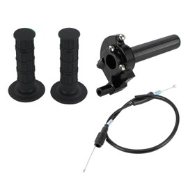 CHANGCHENG Dirt Bike Throttle Assembly Aluminum Twist Throttle Handle Grips with Throttle Cable for KLX110/110L/140/140L/140G KX65/85/100/112 2008-2024 Black