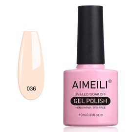 AIMEILI Semi-Permanent UV LED Gel Nail Polish Nail Polish Manicure Colors Nude - Soft Pink (036) 10ml