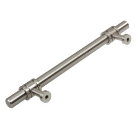 GlideRite Hardware 4340-128-SN-10 5 inch CC Solid Steel Barrel Ring Cabinet Bar Pulls 10 Pack, 5", Satin Nickel Finish