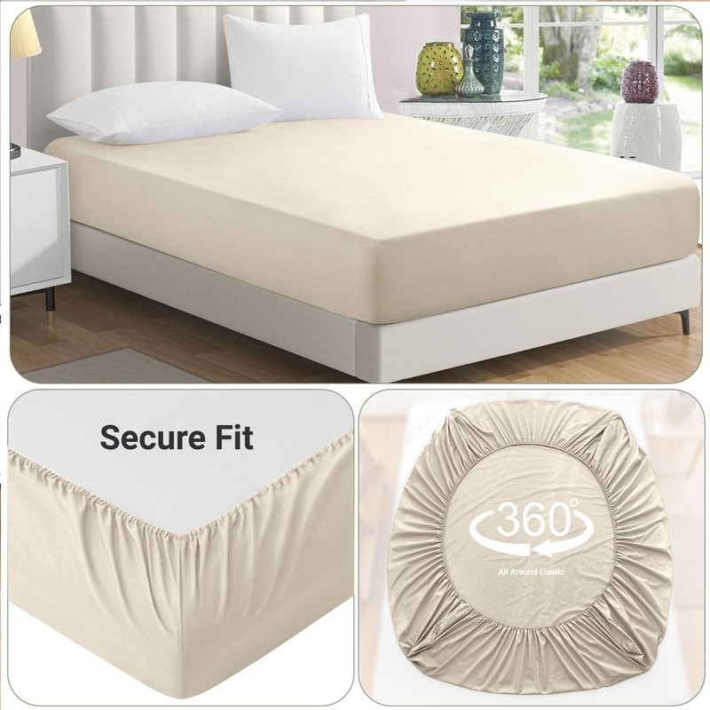 Imperial Rooms Brushed Microfibre Double Fitted Sheet 25 CM Easy