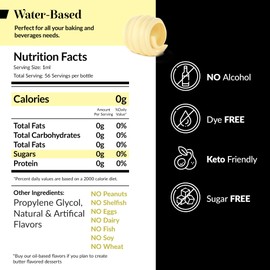 Dolce Flav Butter Extract - 2 Ounce Water-Soluble Multipurpose Flavoring Ideal for Baked Goods, Beverages, Coffee, Desserts & Ice Cream - Perfect Kitchen Gift for Holidays