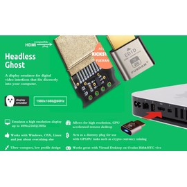 Fueran HDMI Dummy Plug Headless Ghost Display Emulator Premium Aluminium PC (Fit Headless-1920 x 1080 New 4RD@60Hz) (2K-6P)