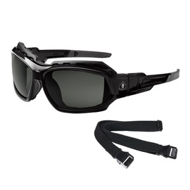 ergodyne Skullerz Loki Safety Glasses/goggles, Black Frame/smoke Lens, Nylon/polycarb
