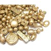 Pack of 150 Plastic Beads Metallic Matt Gold Beads Mix
