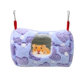 Litewoo Sugar Glider Sleeping Pouch Small Animal Hammock, Hanging Bed Warm Cotton Nest for Rat Hamster Gerbil Sugar Glider Chinchilla Squirrel Guinea Pig (Medium Blue)