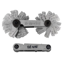 CUTHARD Screw Pitch Gauge Metric & Imperial & US Screw Gauge SAE Whitworth 55 Degree & Metric 60 Degree & & US 60 Degree Thread Pitch Gauge for Industrial Measurement