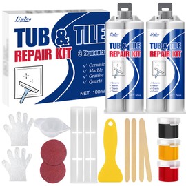 Tile Repair Kit - Porcelain Repair Kit for Repairing Scratches, Chips, Dents, Hole on Bathtub and Shower Tray, Ceramic Repair Filler for Acrylic, Fiberglass, Perfect Restoration of Marble Countertop