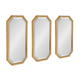 Kate and Laurel Laverty Modern Decorative Octagon Wall Mirror Set, Set of 3, Gold, Geometric Wall Accent Mirrors for Home