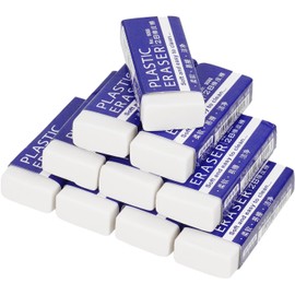 joonnair Pack of 10 5 x 2 cm 2B Soft Erasers, White, Durable & Clean Wiping, 2B Eraser for School, Office, Sketches, Art and 2B Pencil