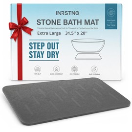 31.5"x19.7" Stone Bath Mat for Bathroom, Large Diatomite Bathmat