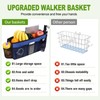 CTWWFS Upgrade Walker Basket with Cup Holder, Foldable Walker Storage