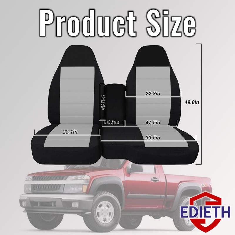 ESMING 60/40 Front Split Bench Seat Covers for Chevy Colorado