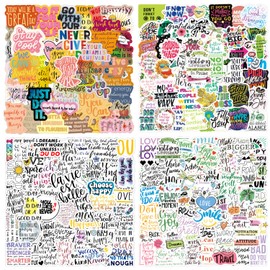 200 PCS Motivational Stickers for Adults, Scrapbook Vision Board Supplies Inspirational Stickers for Water Bottles Laptops, Vinyl Positive Decals for Laptop Journal Computer (Style A - 200P)