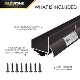 JELOSTONE U-Shaped Aluminum Door Bottom Shoes with Drip Cap(Dark Bronze) - Fire Rated - 1-3/4"W x 1-5/16"H x 48" L Weather Stripping Seal for Exterior Doors, Vinyl Insert, JS-216DV