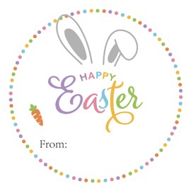 SerpizePaty 60Pcs Happy Easter Stickers, 2" Easter Bunny Stickers