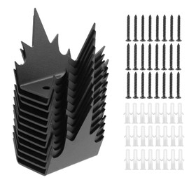 Semetall 12 pcs Security Fence Spikes,Anti-Intrusion Fence Spikes,Bird Defender Anti Theft Spikes,Intruder Deterrent Fence Wall Spikes for Yard Balcony Garden-Black