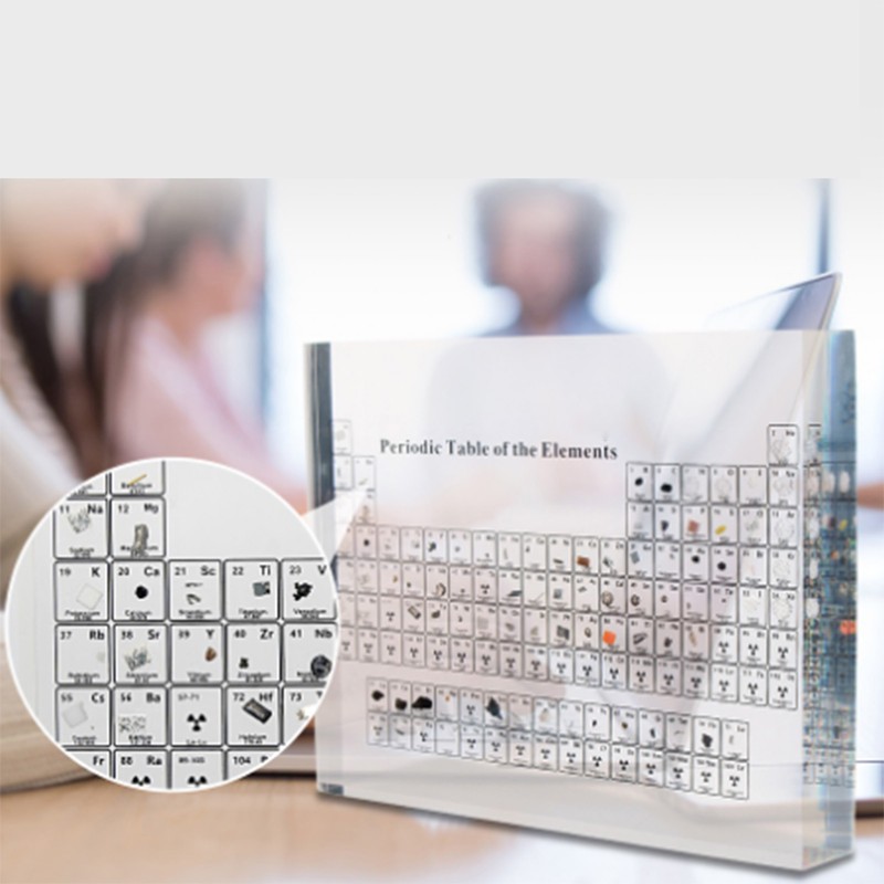Acrylic Periodic Table Display with 85 Elements Inside Teaching Chemical